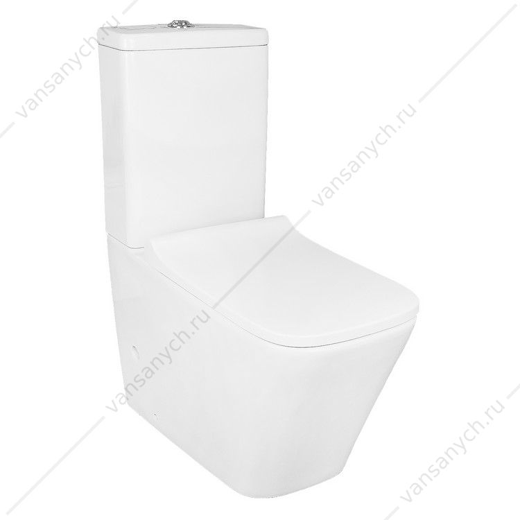 00093195 Унитаз-компакт безободковый смыв ТОРНАДО с сидением микролифт, быстросъем Azario Quadro AZ-2175 UQ1 AZARIO (Россия/Китай) купить в Тюмени (Ван Саныч™)